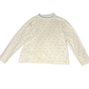 Vintage All Over Print Girl Scouts Long Sleeve‎ Mock T-Neck Shirt Youth Large